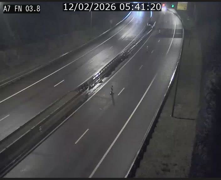 Caméra autoroute Luxembourg A7 - Passage à gibier Rëngelbour - direction Tunnel Stafelter