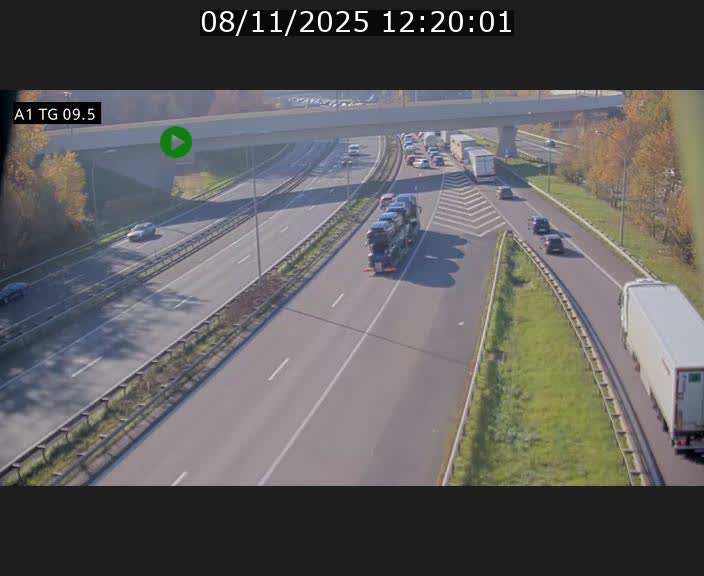 Traffic live webcam Luxembourg Jonction Grünewald - A1 direction Luxembourg-ville - BK 9.5