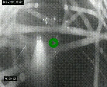 Webcam autoroute A63 en périphérie de Bordeaux au sud-est de la ville, en provenance du bassin d'Arcachon. Vue orientée vers Bordeaux