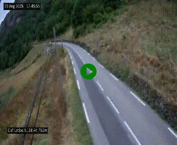 Webcam dans les Pyrénées Atlantique au niveau du col d'Urdos et du fort du Pourtalet sur la N134, en direction du Col et du tunnel du Somport, à 765 mètres d'altitude