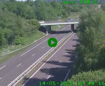 Caméra routière sur l'autoroute A20 au nord de Limoges, à la jonction avec la N520. Vue orientée vers Paris