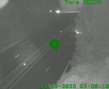 Caméra routière sur l'autoroute A20 au nord de Limoges, à la jonction avec la N520. Vue orientée vers Paris