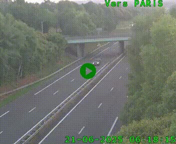 Caméra routière sur l'autoroute A20 au nord de Limoges, à la jonction avec la N520. Vue orientée vers Paris