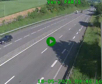 Caméra routière sur l'autoroute A20 à Saint-Hilaire-Bonneval, au sud de Limoges. Vue orientée vers Paris