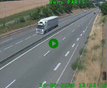 Caméra routière sur l'autoroute A20 à Saint-Hilaire-Bonneval, au sud de Limoges. Vue orientée vers Paris