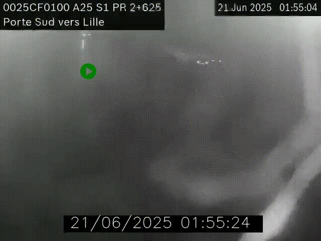 Webcam autoroute A25 sur le périphérique de Lille à hauteur de Lille-Sud et la sortie 3 Faches-Thumesnil. Vue orientée vers Lille-Centre.