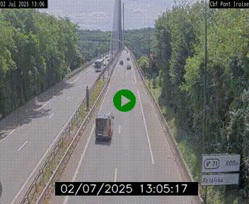 Webcam sur la N165 après le Pont de l'Iroise, à l'entrée de Brest