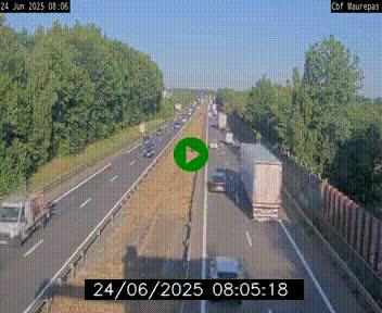 Webcam sur le périphérique de Rennes (N136) à hauteur de Maurepas, au nord de la ville