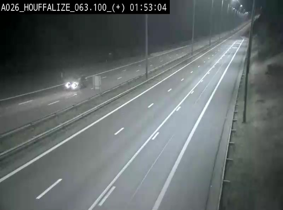 Webcam autoroute des Ardennes (E25/A26) à hauteur d'Houffalize. Vue orientée vers Baraque de Fraiture