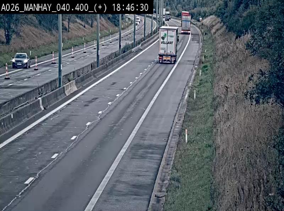 Webcam autoroute A26/E25 à hauteur de Manhay, avant la jonction avec la N651 en direction de Luxembourg - BK 40.4