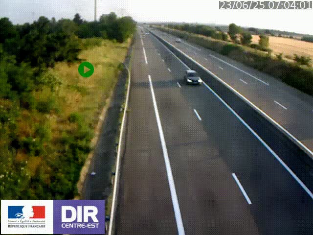 Webcam sur le contournement de Valence, sur la Nationale 7, à la jonction avec la N532, caméra orientée vers Grenoble