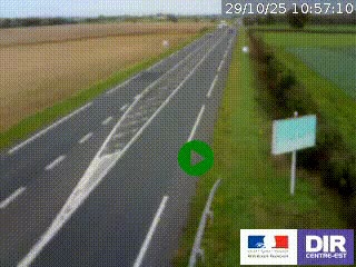 Webcam routière sur la RN7 à hauteur de Toulon-sur-Allier, entre Moulins et Vichy
