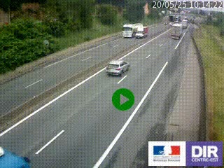 Caméra autoroutière sur l'A47 à hauteur de Givors, a proximité de Lyon. La webcam est orientée vers Lyon