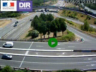 Webcam traffic à Grenoble-sud sur l'autoroute A480. Vue orientée vers l'entrée et la sortie de Grenoble