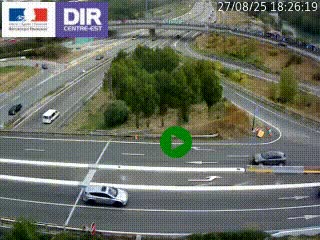 Webcam traffic à Grenoble-sud sur l'autoroute A480. Vue orientée vers l'entrée et la sortie de Grenoble