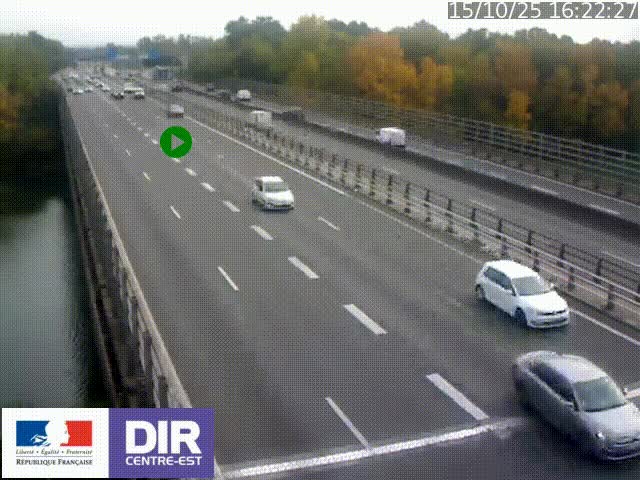 Caméra trafic à la jonction entre l'A46 (Rocade-est de Lyon) et l'A42 à hauteur de Vault-en-Velin en direction de Marseille