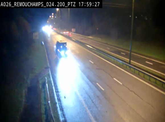 Webcam E25/A26 à Aywalle, à hauteur de Spa. Vue orientée vers Liège