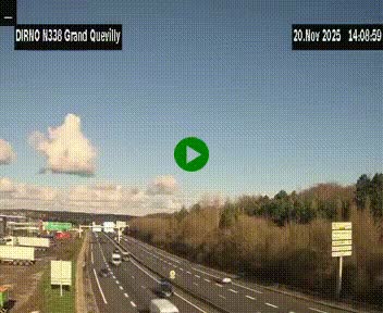 Webcam routière sur N338 à hauteur de Grand-Quevilly en périphérie de Rouen. Vue orientée vers Rouen