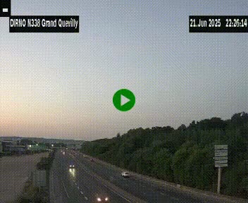 Webcam routière sur N338 à hauteur de Grand-Quevilly en périphérie de Rouen. Vue orientée vers Rouen