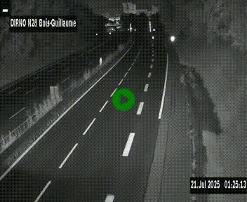 Webcam routière à hauteur de Bois-Guillaume en périphérie de Rouen. Vue orientée vers Rouen