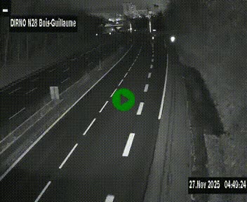 Webcam routière à hauteur de Bois-Guillaume en périphérie de Rouen. Vue orientée vers Rouen