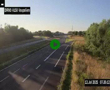 Webcam autoroute A150 à hauteur de La Vaupalière en périphérie de Rouen. Vue orientée vers Rouen