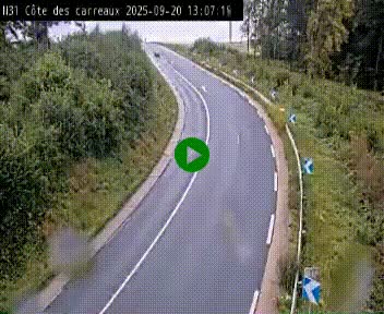 Webcam en haut de la Côte des Carreaux sur la N31 à Avesnes-en-Bray. Vue orientée vers Rouen