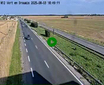 Webcam à hauteur de Vert-en-Drouais sur la N12, en périphérie de Dreux. Vue orientée vers Alençon