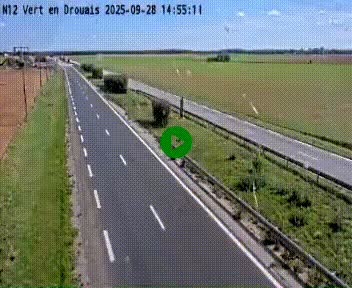 Webcam à hauteur de Vert-en-Drouais sur la N12, en périphérie de Dreux. Vue orientée vers Alençon