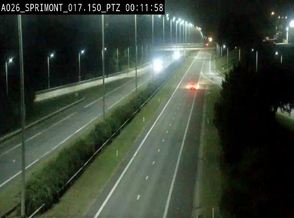 Webcam A26 (E25) à Sprimont, sur l'autoroute entre Liège et Arlon. Vue orientée vers le Luxembourg