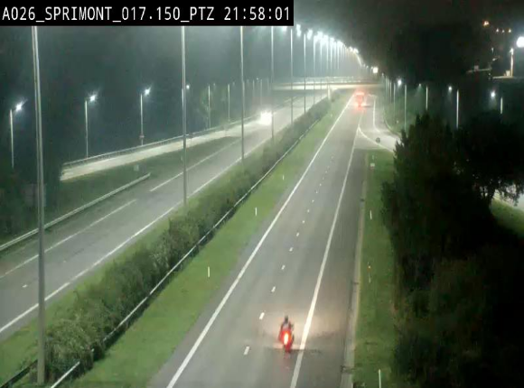 Webcam A26 (E25) à Sprimont, sur l'autoroute entre Liège et Arlon. Vue orientée vers le Luxembourg