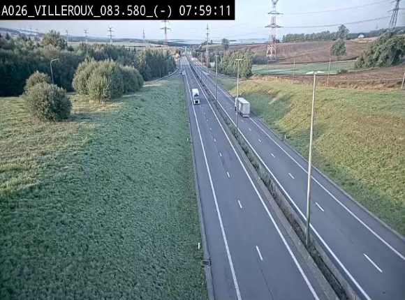 Webcam autoroute A26/E25 à hauteur de Vaux-sur-Sûre, à la jonction avec la N85 en direction de Liège - BK 83.6