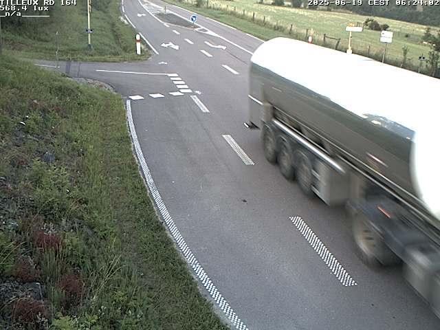 Webcam sur la RD164 à Tilleux. Vue orientée vers Neufchâteau