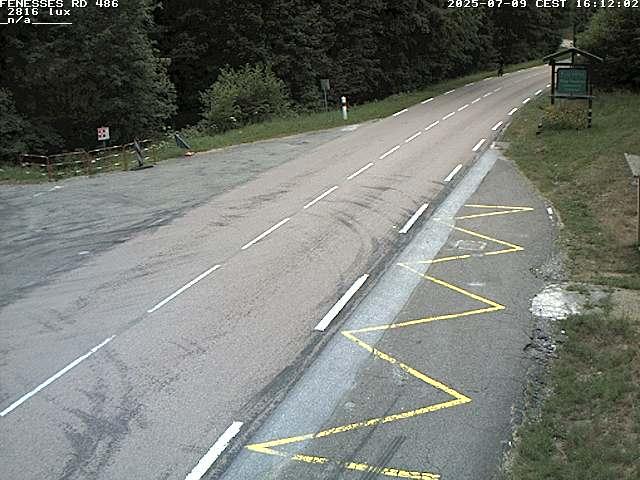 Webcam en haut du col des Fenesses, aussi appelé col du Ménil sur la D486 à 593 mètres d'altitude dans les Vosges