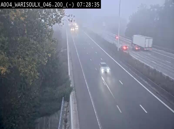 Webcam sur l'E411 à proximité de la jonction avec l'E42 à Warisoulx. Vue orientée vers le nord