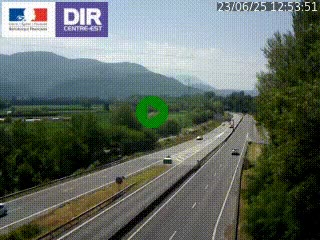 Caméra trafic à Meylan sur la Rocade-Sud de Grenoble en direction d'Aix-en-Provence