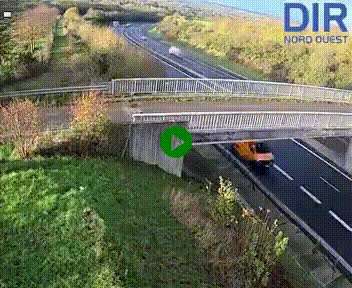 Webcam sur A84 à hauteur de Pont-Farcy, au niveau du pont autoroutier sur la Vire, au sud de Saint-Lô