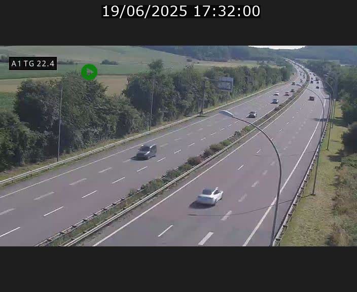 Traffic live webcam Luxembourg Flaxweiler - A1 direction Luxembourg - BK 22.4