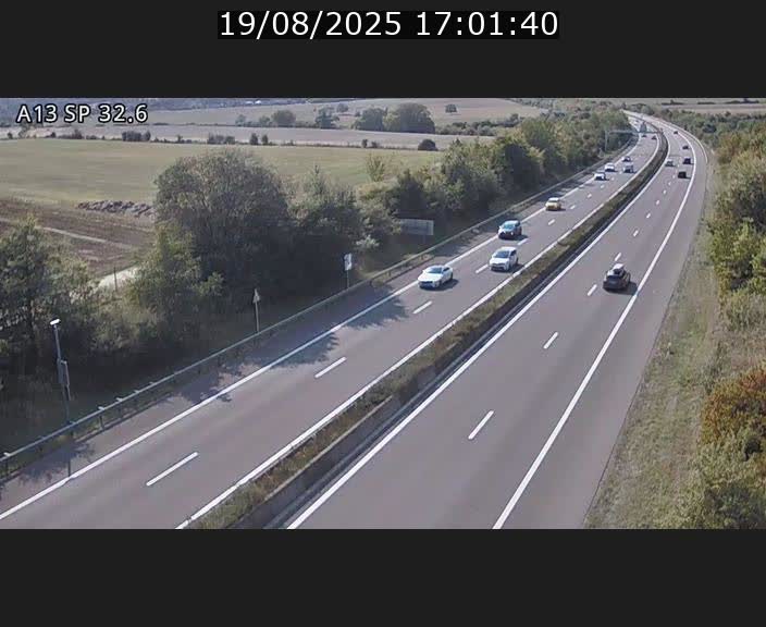 Webcam info trafic A13 à hauteur de Mondorf-les-bains. Vue orientée vers Altwies