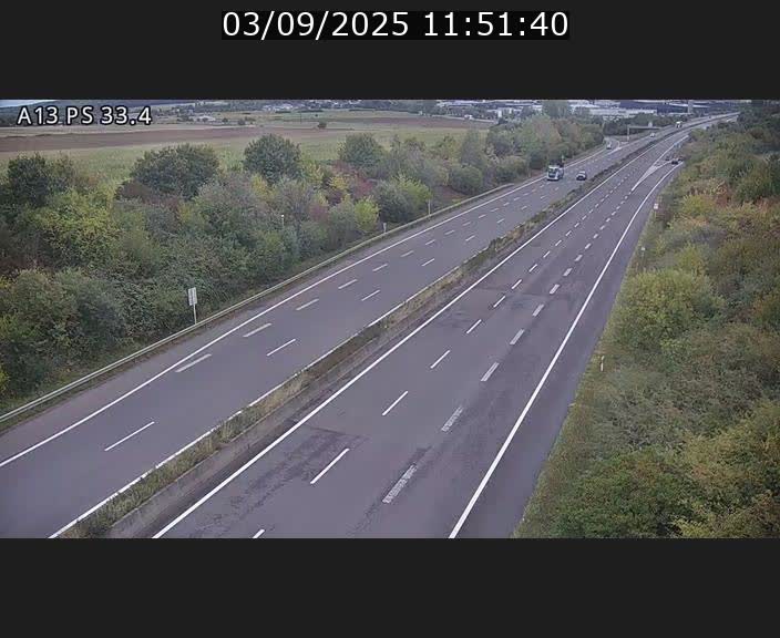 Webcam trafic sur A13 à hauteur de Mondorf-les-Bains en direction d'Altwies