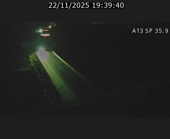 Webcam trafic sur A13 à l'entrée ouest du tunnel Markusbierg à Remerschen. Vue orientée vers Mondorf-les-Bains.