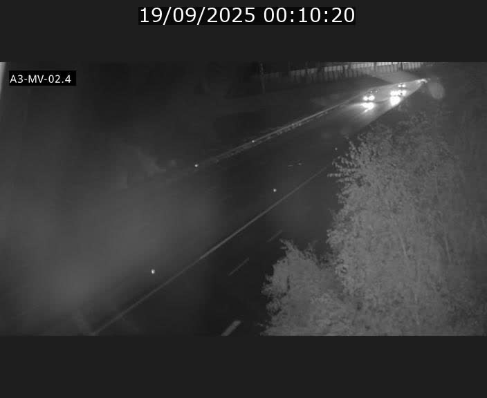 Webcam autoroute de la France (A3) au Luxembourg à Fentange, à proximité de la Croix de Gasperich. Vue orientée vers la Cloche d'Or