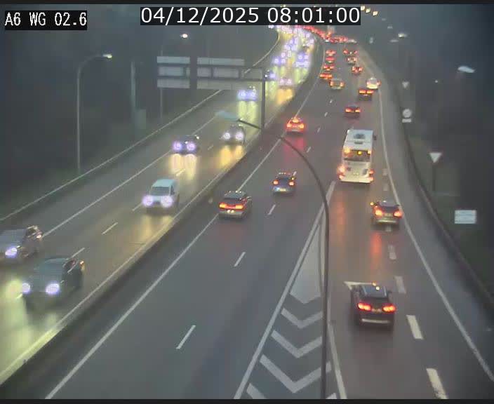 Traffic live webcam Luxembourg Croix de Cessange - A6 - BK 2.6 - direction France/Allemagne