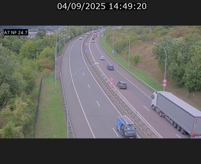 Caméra trafic Luxembourg - A7, Schieren direction Mersch
