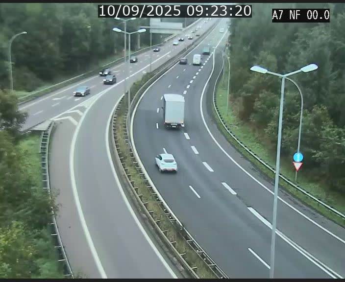 Caméra autoroute Luxembourg A7 - Echangeur A1/A7 Grünewald direction Tunnel Stafelter
