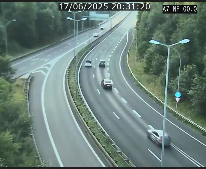 Caméra autoroute Luxembourg A7 - Echangeur A1/A7 Grünewald direction Tunnel Stafelter