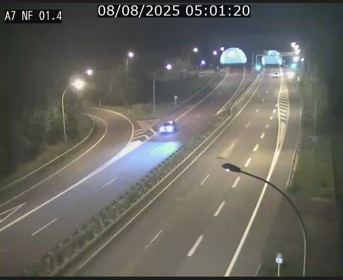 Caméra autoroute Luxembourg A7 - Echangeur Waldhaff - direction Tunnel Stafelter