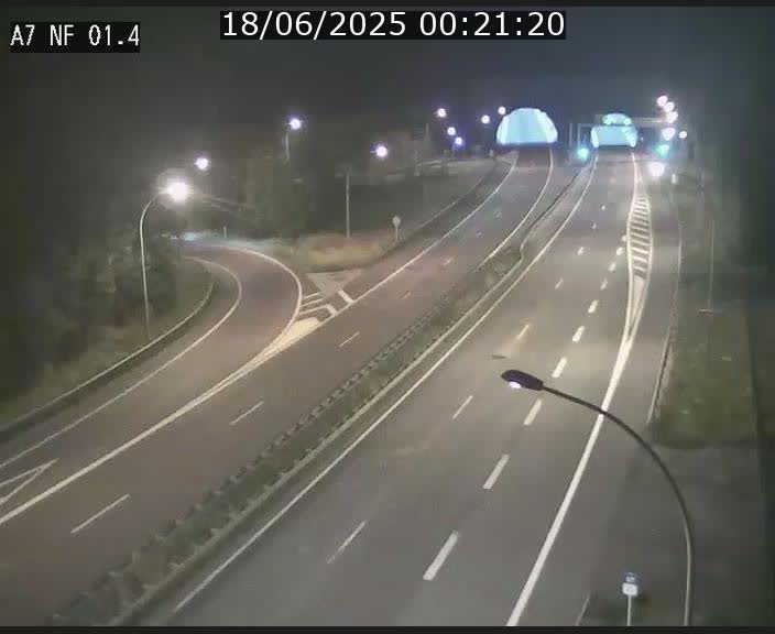 Caméra autoroute Luxembourg A7 - Echangeur Waldhaff - direction Tunnel Stafelter