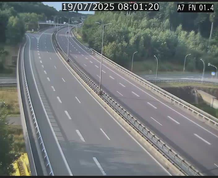 Caméra autoroute Luxembourg A7 - Tunnel Stafelter - direction Echangeur Grünewald