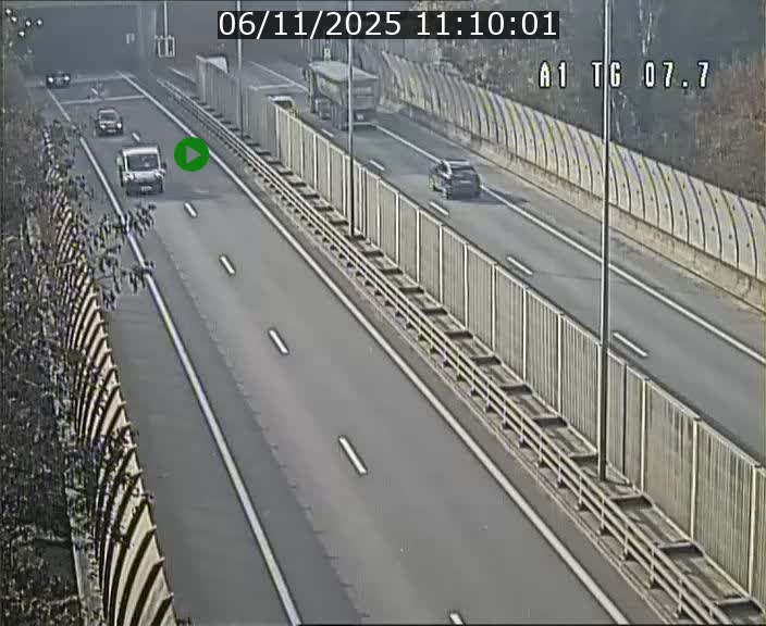 Traffic live webcam Luxembourg Kirchberg - A1 direction Luxembourg-ville - BK 7.7